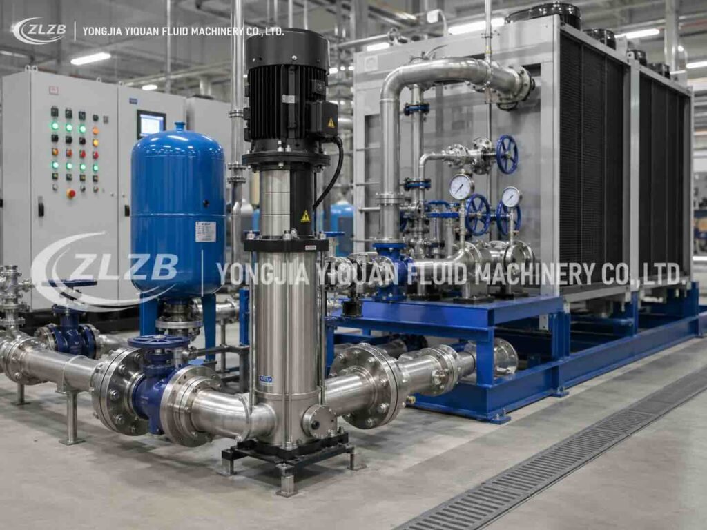 CDLK immersion multistage pump for equipment cooling liquid circulation
