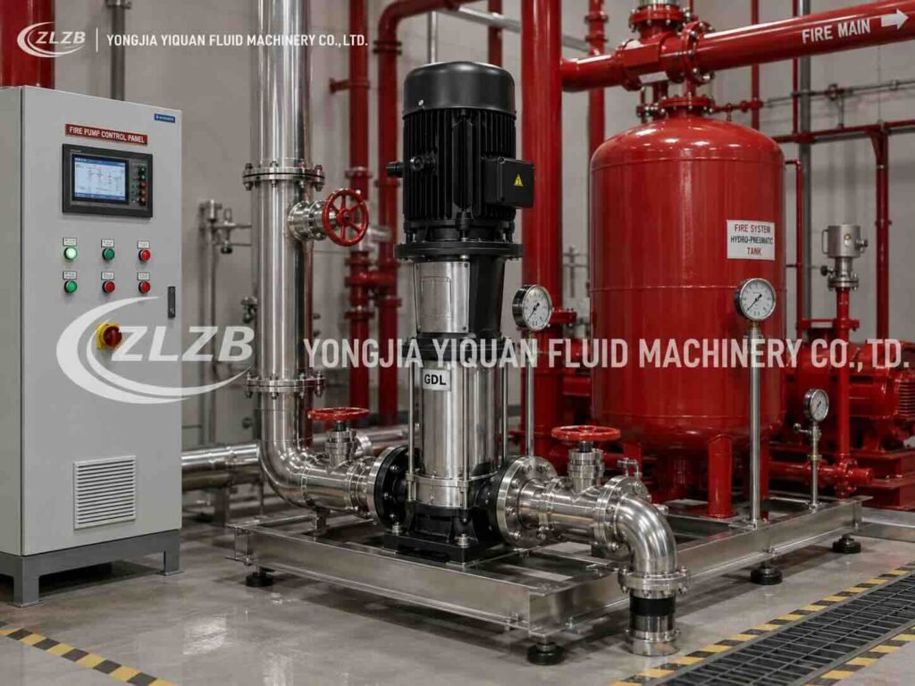 GDL vertical inline multistage pump for fire-fighting and jockey pump systems