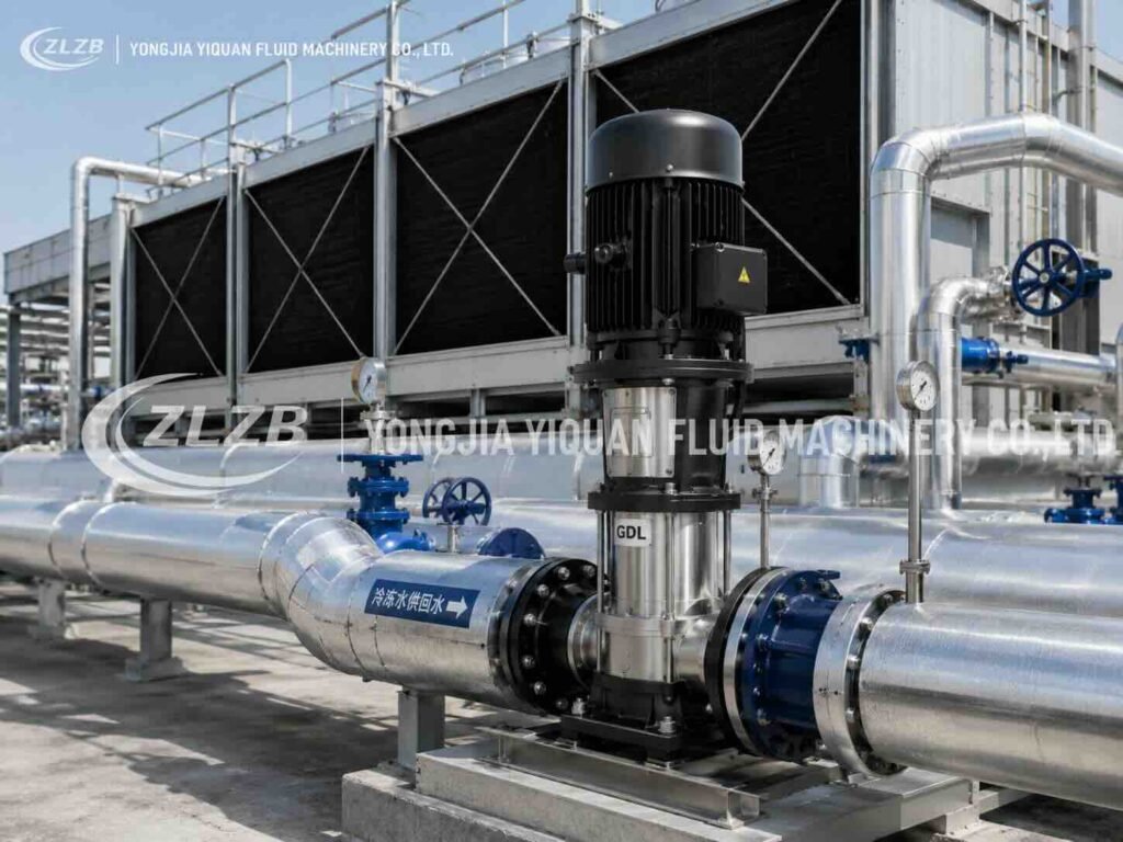 GDL vertical inline multistage pump for HVAC chilled and hot water circulation