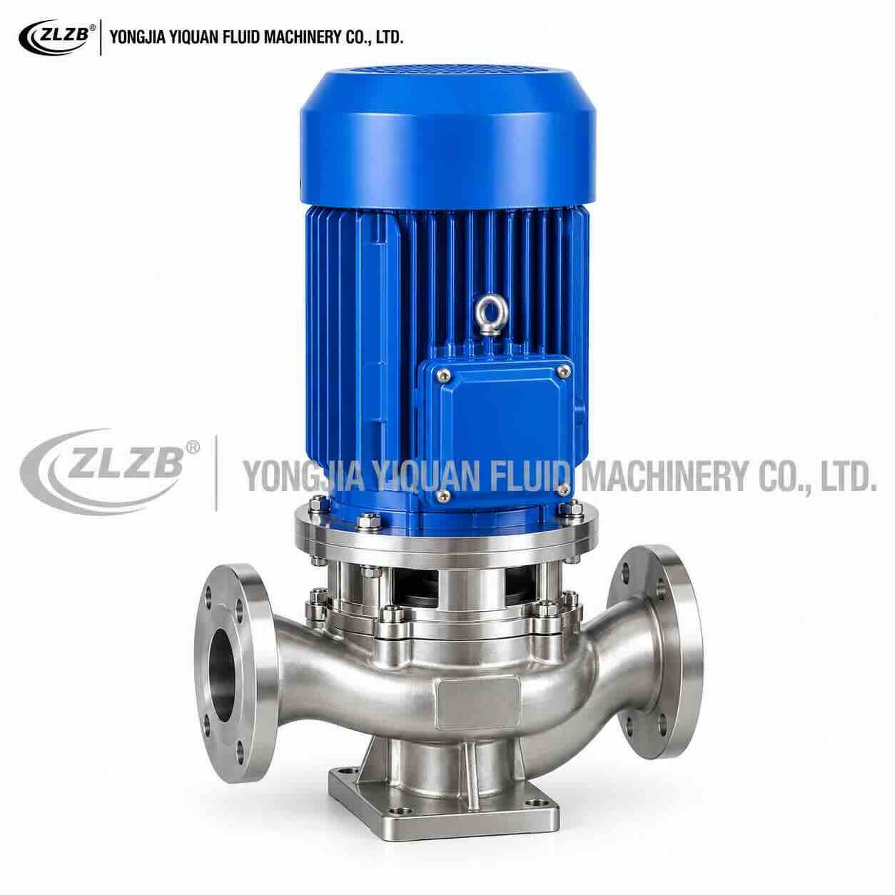 IHG stainless steel vertical inline pump front view