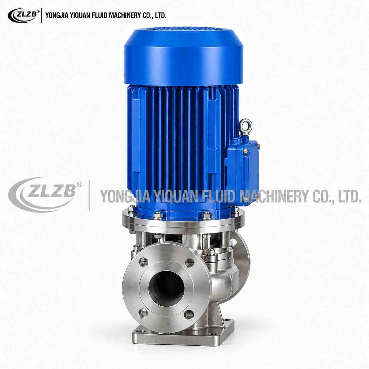 IHG stainless steel vertical inline pump side view