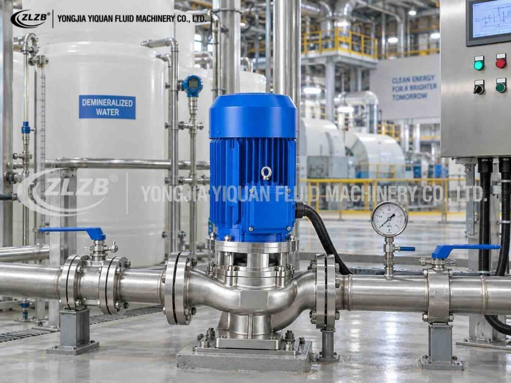 IHG stainless steel vertical inline pump in power generation plant
