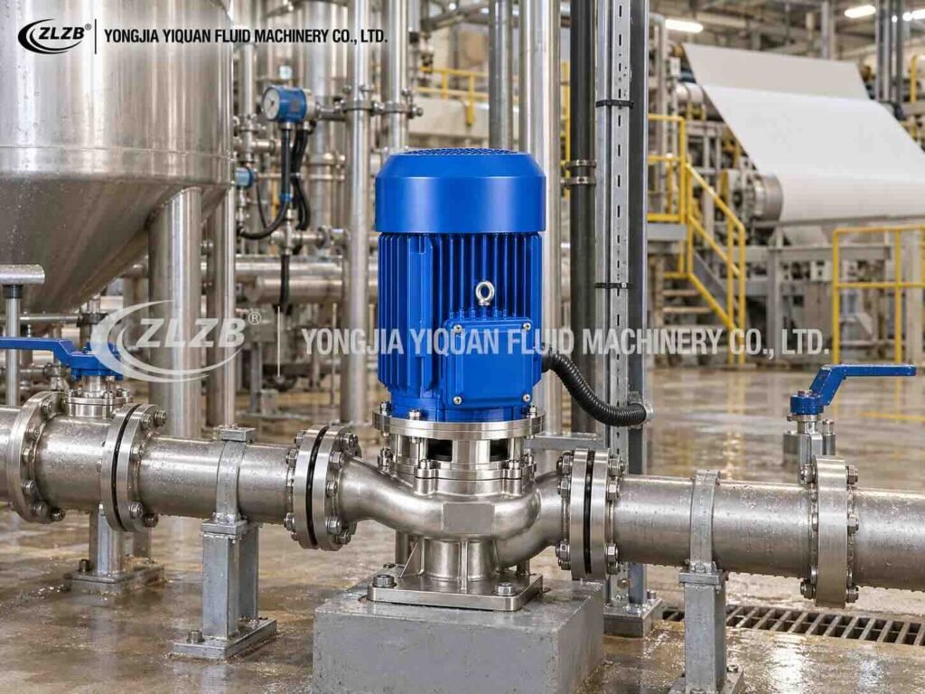 IHG stainless steel vertical inline pump in papermaking process system