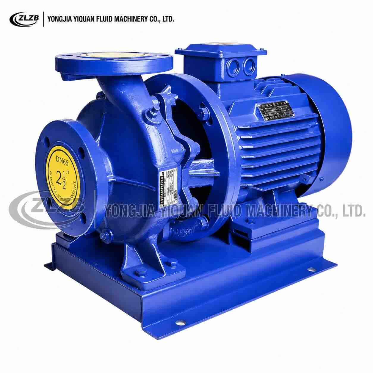 Horizontal centrifugal pump and motor assembly with coupling and baseplate